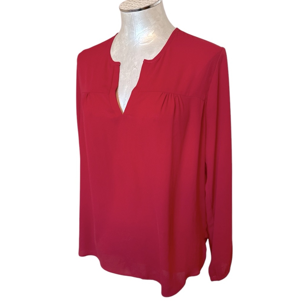 Veronicam Women’s Vneck Blouse Long Sleeves Size L